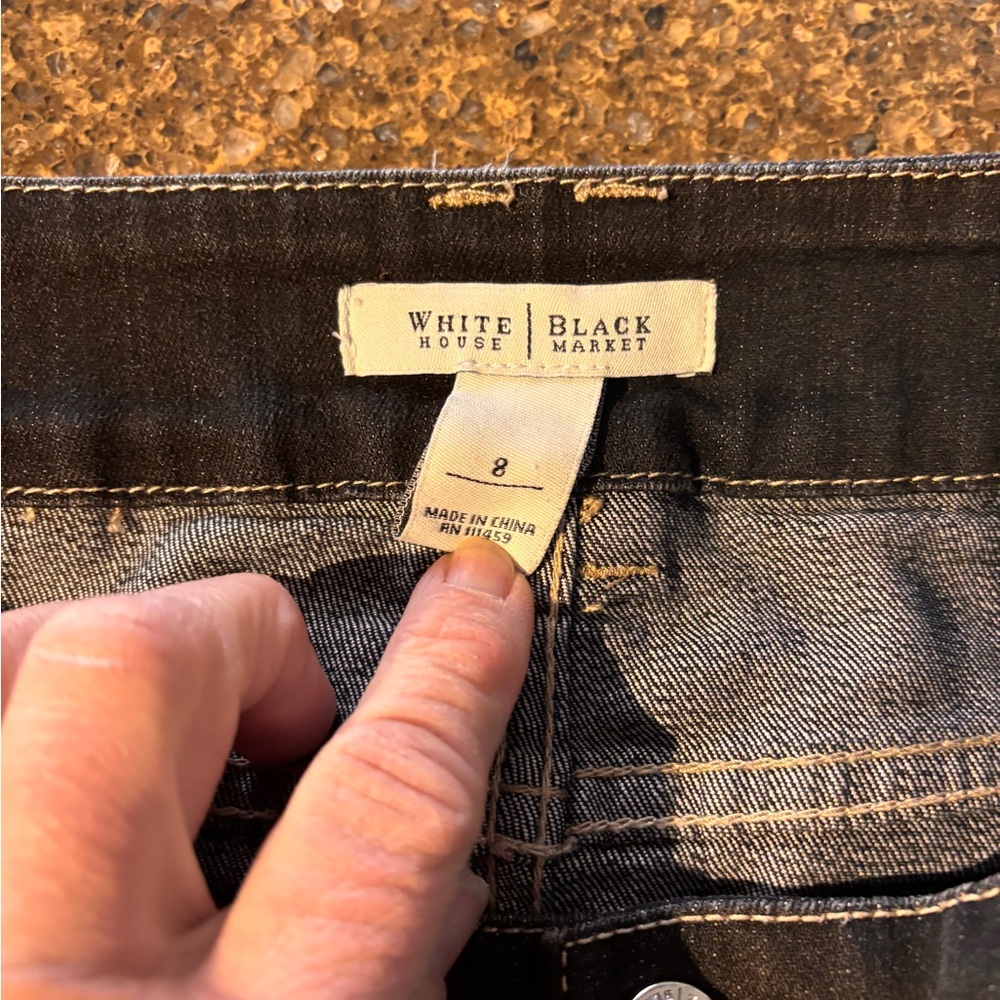 White House Black Market black denim skirt - Picture 3 of 4